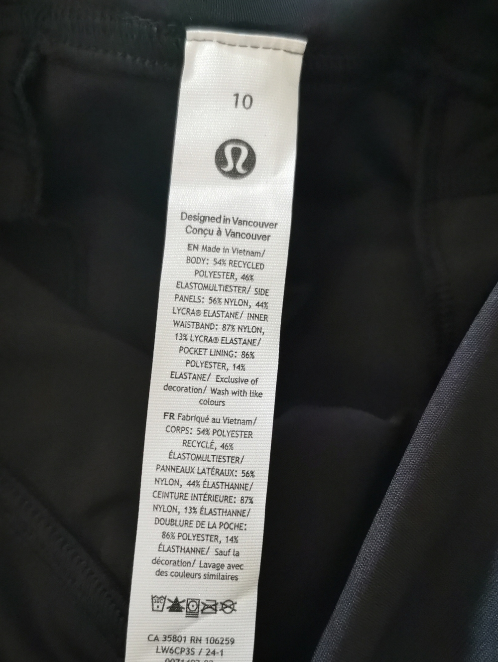 Lululemon Warpstreme Multi-Pocket Mid-Rise Golf Cropped Pant 24"Black 10 - Picture 16 of 16
